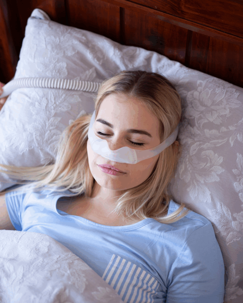 υπνική άπνοια woman in sleep apnea